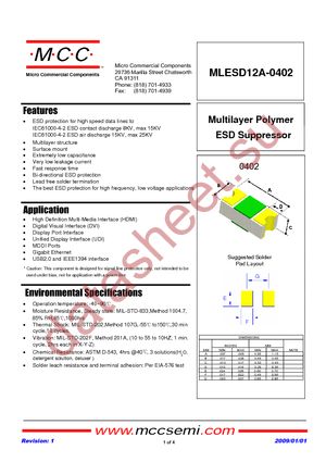 MLESD12A-0402-TP datasheet  